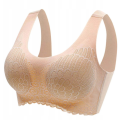 Bezszwowy Wygodny Biustonosz Sportowy Top Beżowy.png