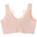 Bezszwowy Wygodny Biustonosz Sportowy Top Beżowy.png