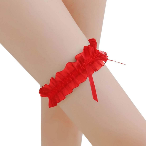 Elegancka Koronkowa Podwiązka Na Studniówkę Czerwona .png